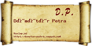 Dömötör Petra névjegykártya